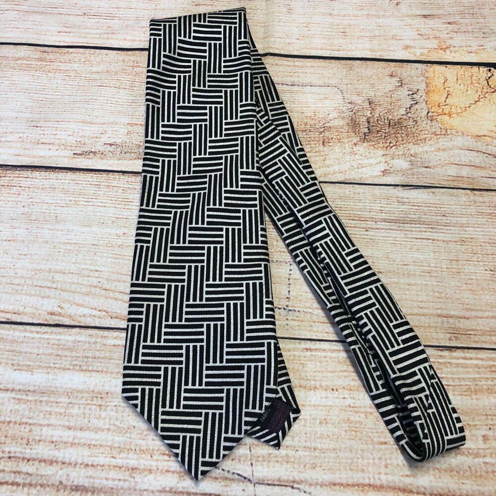 Albert Nipon Men's Black Silk Neck Tie